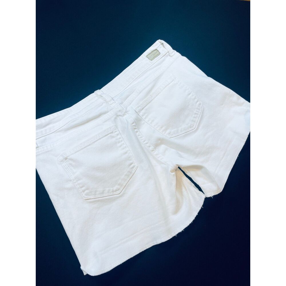 ~ PAIGE 27 Jean Shorts Jimmy Jimmy Rolled Hem Zip Low/Mid-Rise Dylan Denim White - Picture 12 of 16